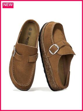 Genuine Leather Mule Clogs for Women - Non-Slip Comfy Walking Shoes